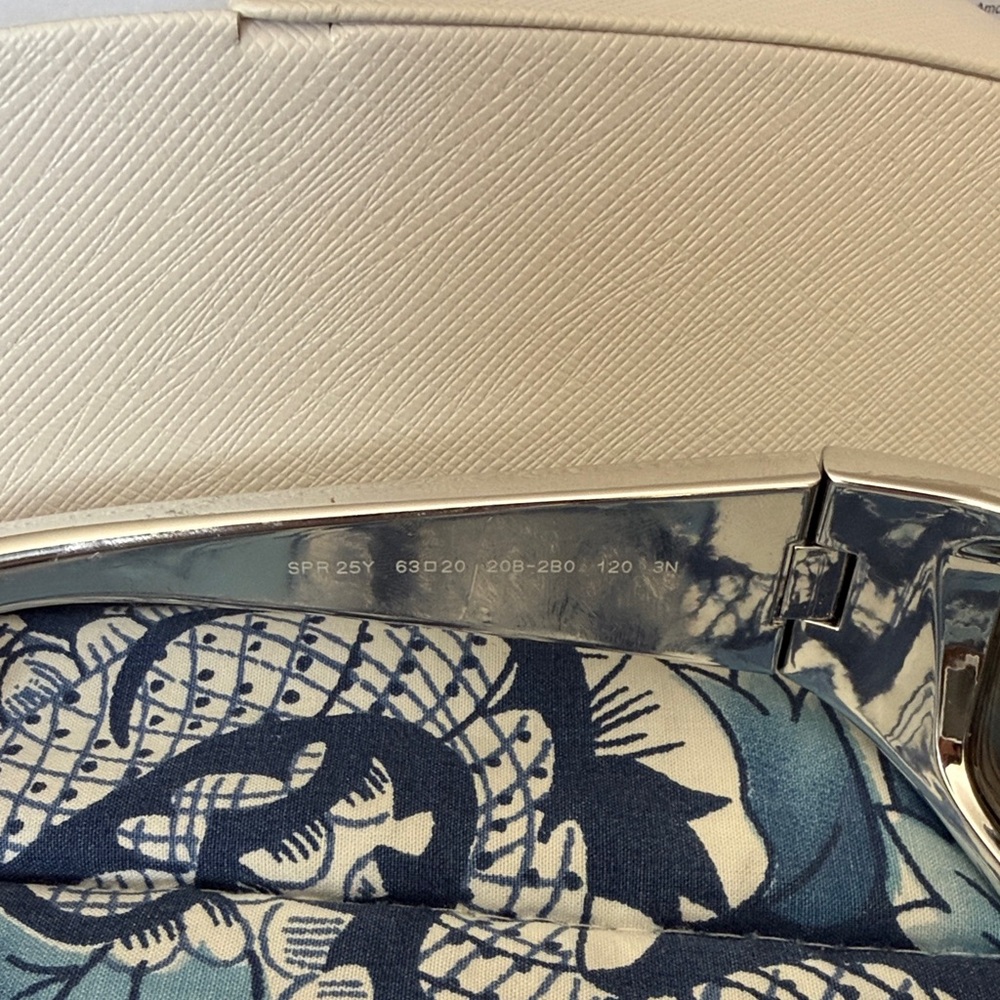 Prada Clear Frame Silver Mirror Rectangular Sungl… - image 4